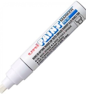 Uni Paint Marker Broad Chisel Tip White