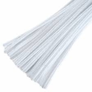 Chenille stems 30cm x 6mm: White x 30