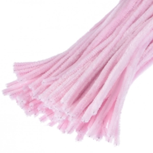 Chenille stems 30cm x 6mm: Pink x 30