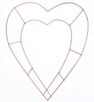 Flat Open Heart Wire Frame 15"