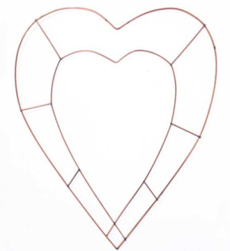 Flat Open Heart Wire Frame  12"
