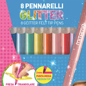 Mitama 8 Glitter Felt Tip Pens