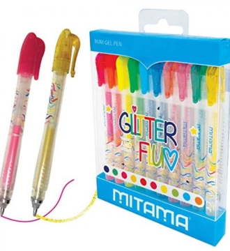Mitama 10 Mini Glitter and Flourescent Pens