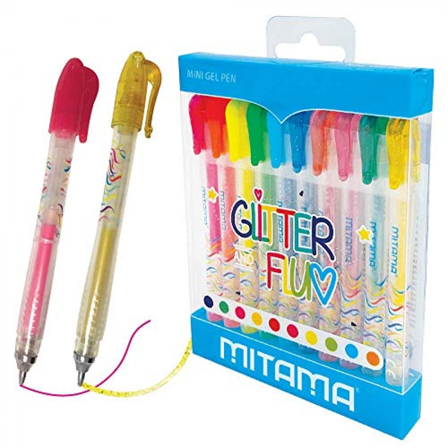Mitama 10 Mini Glitter and Flourescent Pens