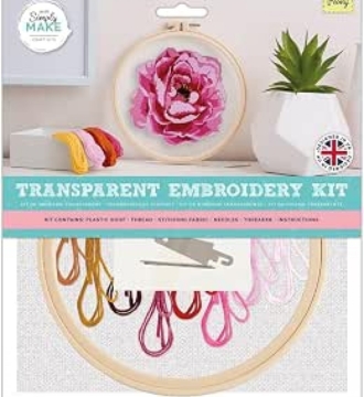 Transparent Embroidery Kit - Peony