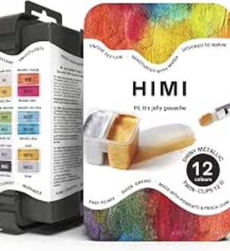 HIMI Twin Cup Gouache Set - 12 Shiny Metallic Colours