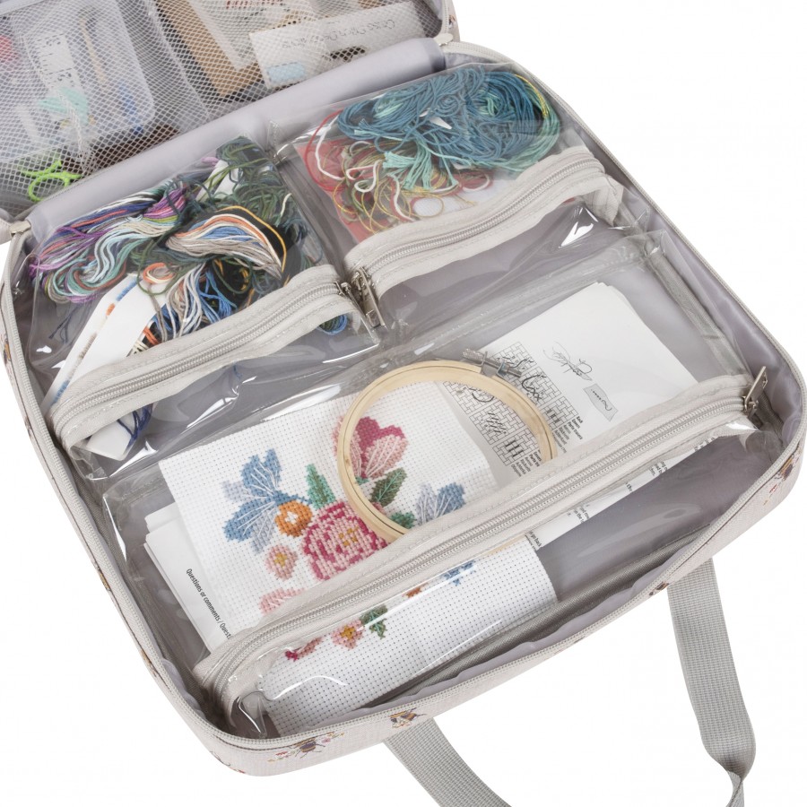 Bee Embroidery and Cross Stitch Project Bag for Needlework - Image 3