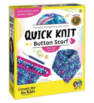 Quick Knit Button Scarf