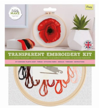 Transparent Embroidery Kit - Poppy