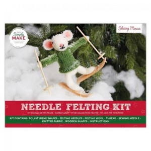 Needle Felting Kit - Skiing Mouse
