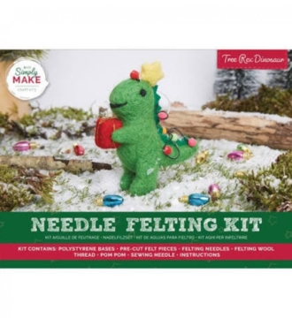 Needle Felting Kit - Tree Rex Dinosaur