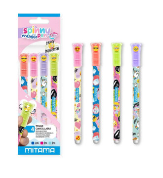 Mitama Spinny Erasable Pens 4 Pack