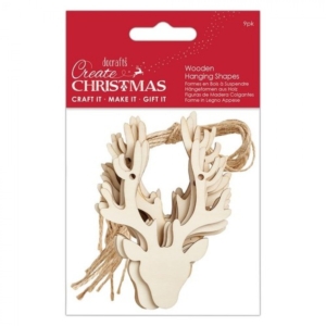 Wooden Christmas Hanging Decoration - Stag Head