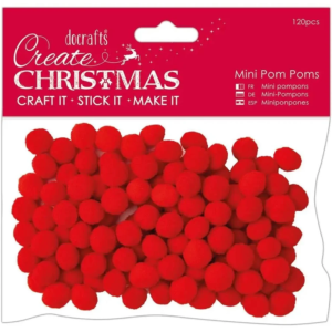 Mini Pom Poms Red