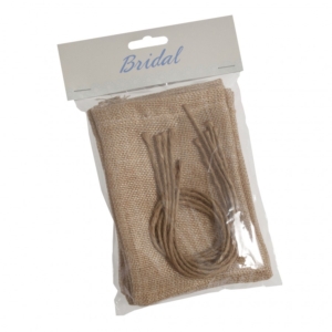 Jute Bag with String: Pack of 5: Natural
