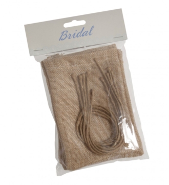 Jute Bag with String: Pack of 5: Natural