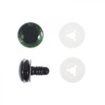 Round Glitter Eyes Green 9mm 6pc